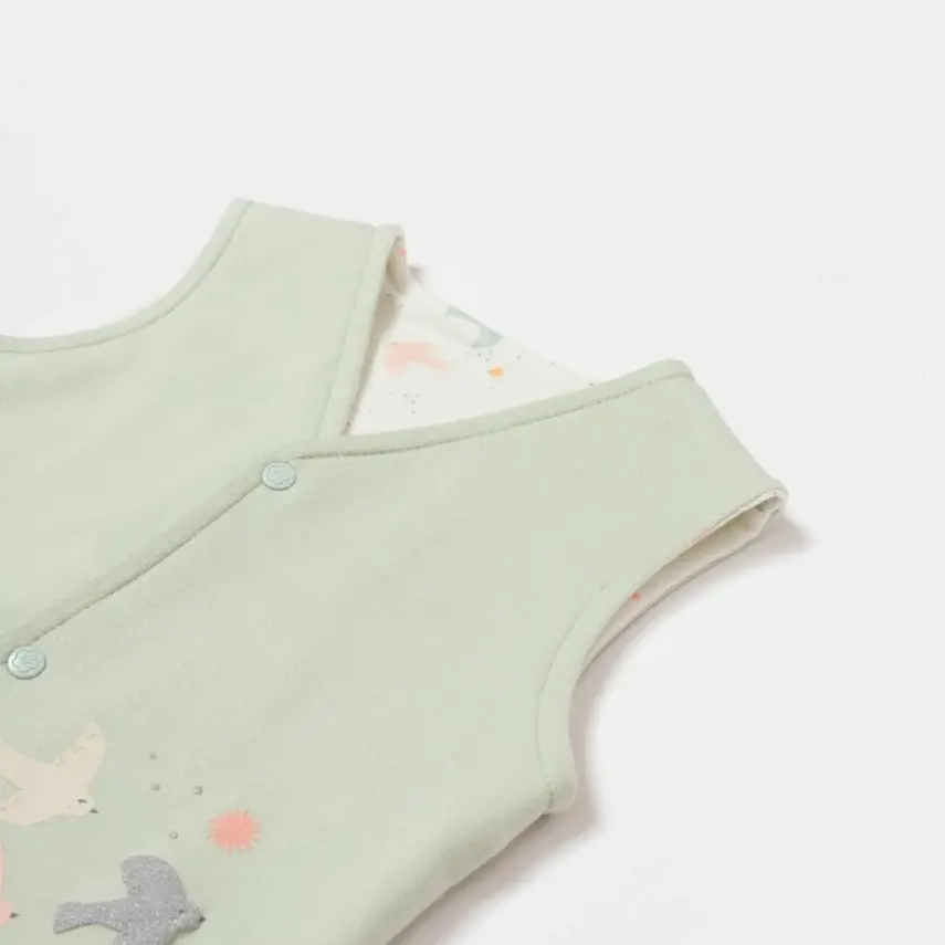 Bibaby Unisex Organik Yelek Tiny Birds Ekru - Yeşil - 7