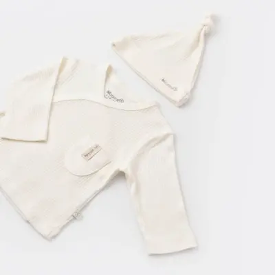 Bibaby Unisex Organik Zıbın 3lü Soft Modal Ekru - 6