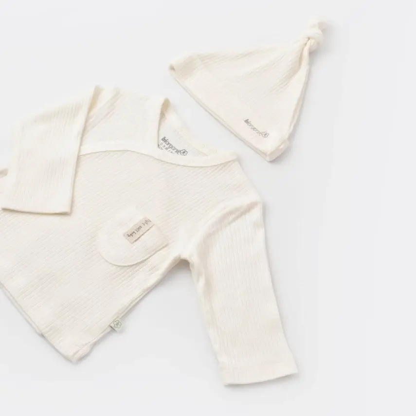 Bibaby Unisex Organik Zıbın 3lü Soft Modal Ekru - 6