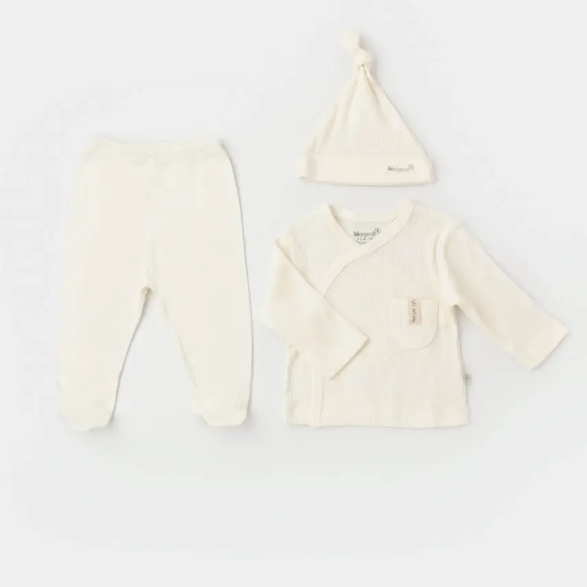 Bibaby Unisex Organik Zıbın 3lü Soft Modal Ekru - 1