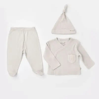 Bibaby Unisex Organik Zıbın 3lü Soft Modal Gri