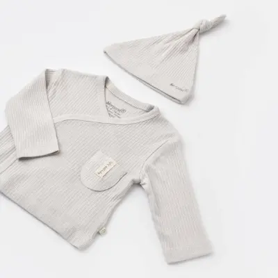 Bibaby Unisex Organik Zıbın 3lü Soft Modal Gri - 2