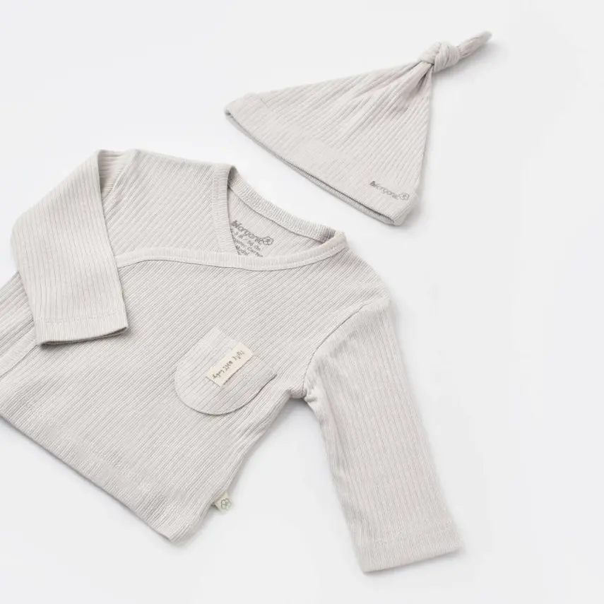 Bibaby Unisex Organik Zıbın 3lü Soft Modal Gri - 2