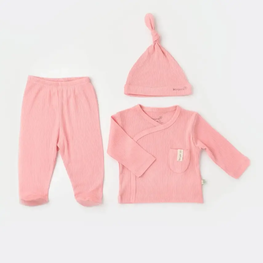 Bibaby Unisex Organik Zıbın 3lü Soft Modal Pembe - 1