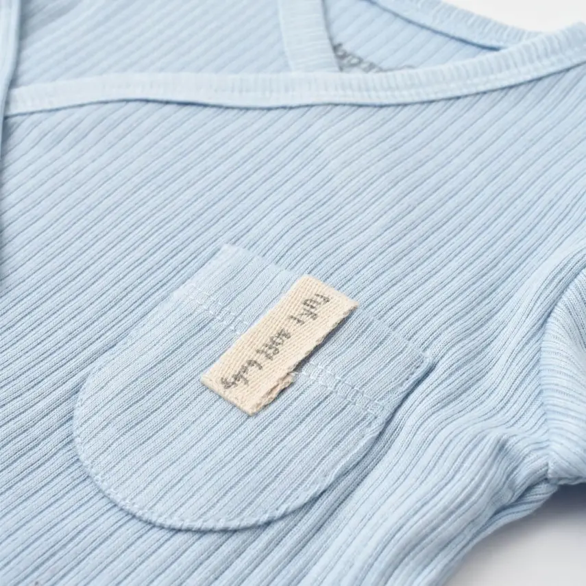 Bibaby Unisex Organik Zıbın Takımı 3lü Soft Modal Mavi - 4