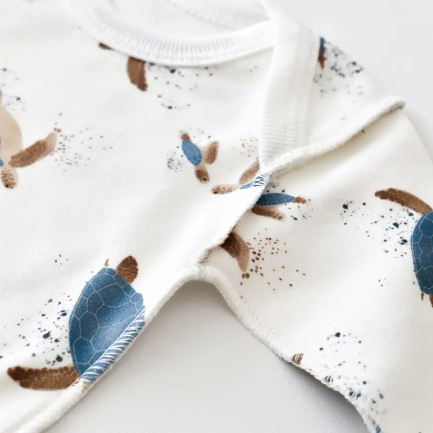 Bibaby Unisex Organik Zıbın Takımı Caretta In Live Prematüre Ekru - İndigo - 5