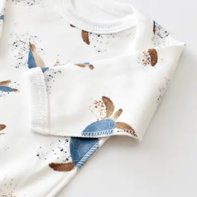 Bibaby Unisex Organik Zıbın Takımı Caretta In Live Prematüre Ekru - İndigo - 12