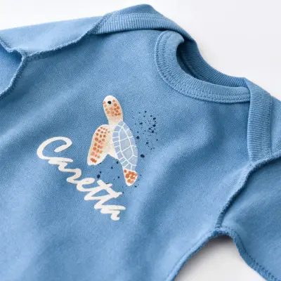Bibaby Unisex Organik Zıbın Takımı Caretta In Live Prematüre Taş - İndigo - 5