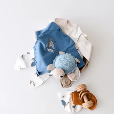 Bibaby Unisex Organik Zıbın Takımı Caretta In Live Prematüre Taş - İndigo - 6