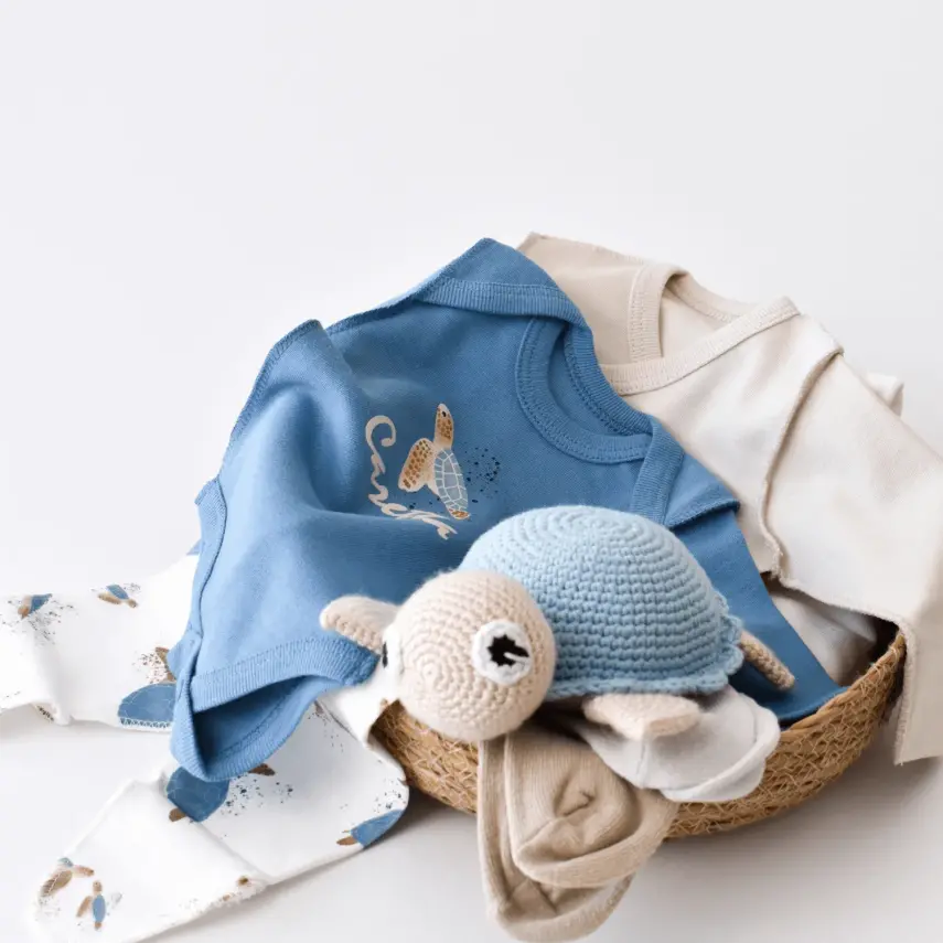 Bibaby Unisex Organik Zıbın Takımı Caretta In Live Prematüre Taş - İndigo - 12