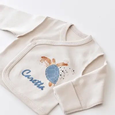 Bibaby Unisex Organik Zıbın Takımı Caretta In Live Prematüre Taş - İndigo - 14