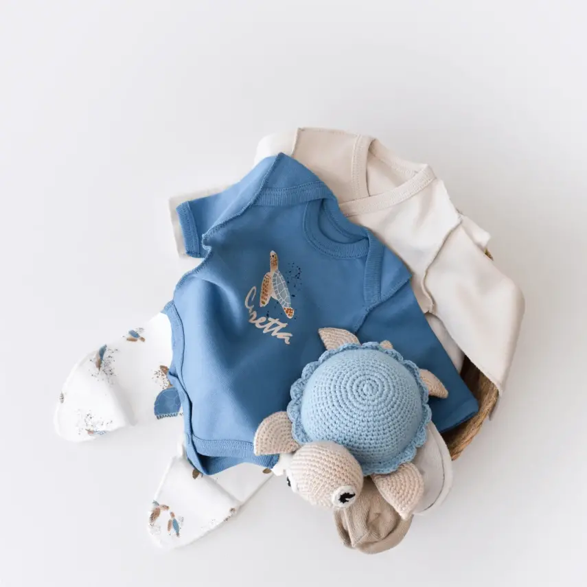 Bibaby Unisex Organik Zıbın Takımı Caretta In Live Prematüre Taş - İndigo - 8