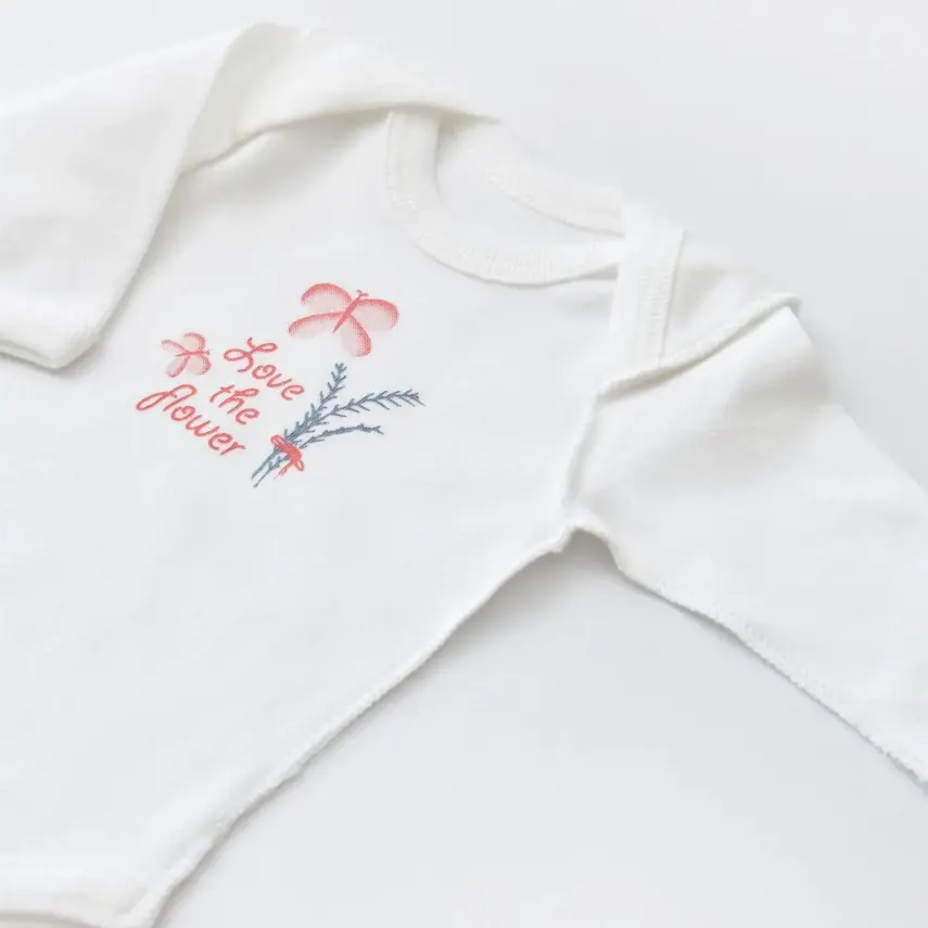 Bibaby Unisex Organik Zıbın Takımı Wild Flowers Prematüre Coral - 5