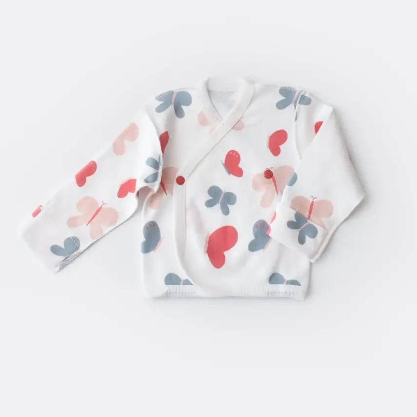 Bibaby Unisex Organik Zıbın Takımı Wild Flowers Prematüre Coral - 6