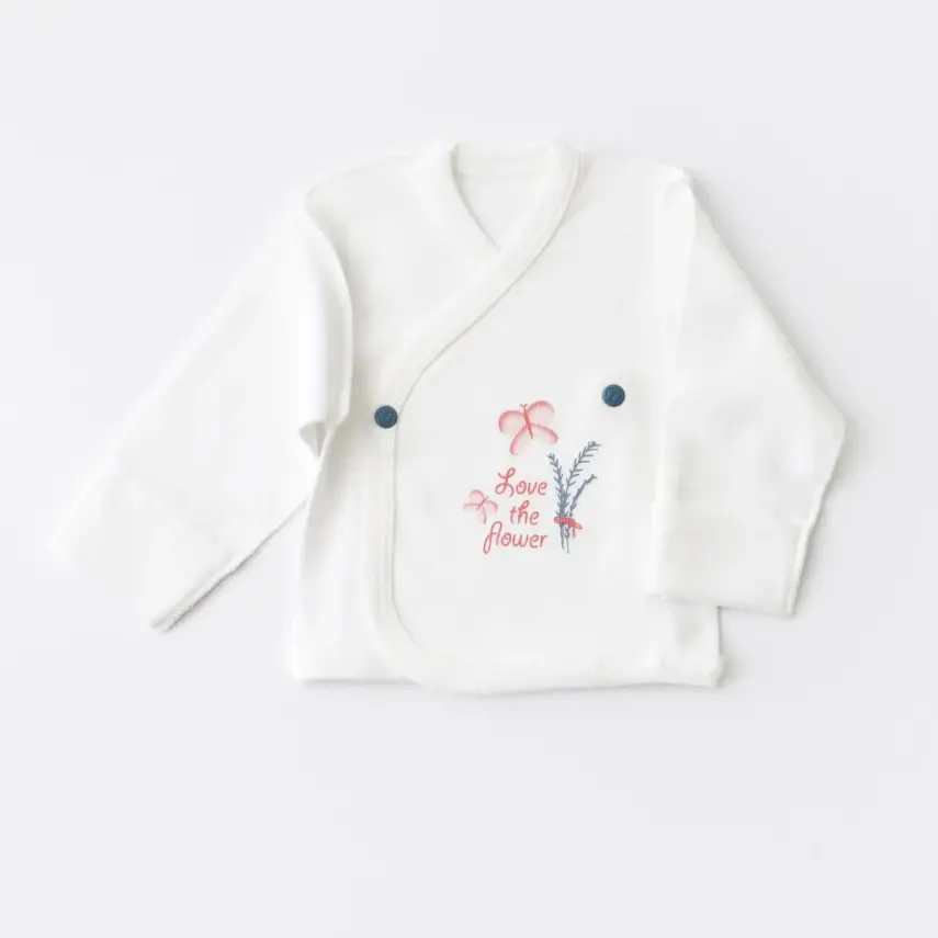 Bibaby Unisex Organik Zıbın Takımı Wild Flowers Prematüre Spring Blue - 3