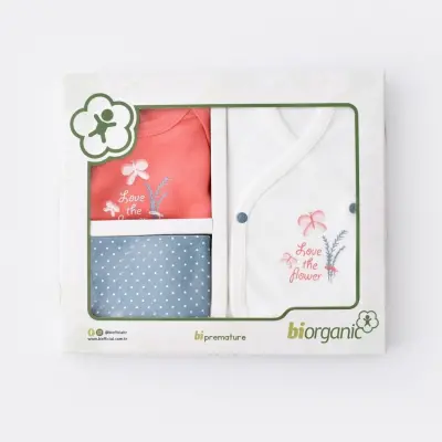 Bibaby Unisex Organik Zıbın Takımı Wild Flowers Prematüre Spring Blue - 9