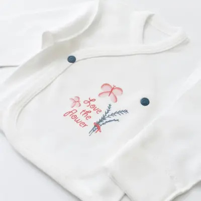 Bibaby Unisex Organik Zıbın Takımı Wild Flowers Prematüre Spring Blue - 14