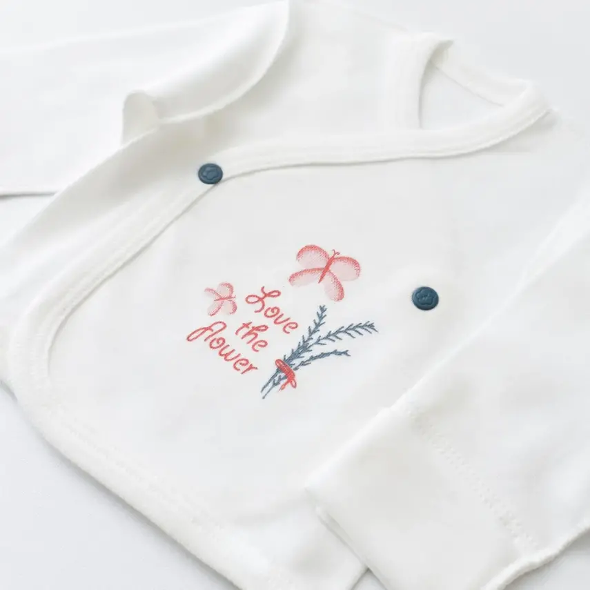 Bibaby Unisex Organik Zıbın Takımı Wild Flowers Prematüre Spring Blue - 14