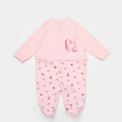 Bibaby Unisex Salopet Sweet Friends Pembe