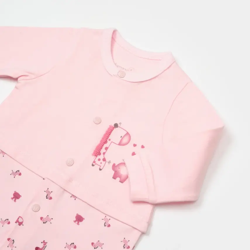 Bibaby Unisex Salopet Sweet Friends Pembe - 3