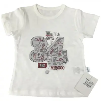 Bibaby Unisex T-Shirt Bimboo Little Guys Ekru