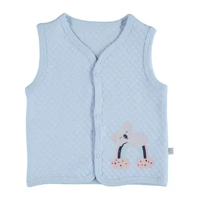 Bibaby Unisex Yelek Kapitone Gökkuşaklı Koala Mavi