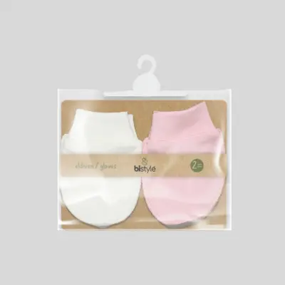 Bistyle 2li Kız Bebek  Eldiven Penye Basic Ekru - Pembe - 3