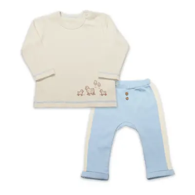 Bistyle 2li Takım Curly Lamb Bej - Mavi - Ekru