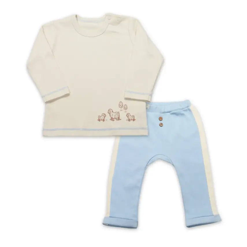 Bistyle 2li Takım Curly Lamb Bej - Mavi - Ekru - 2