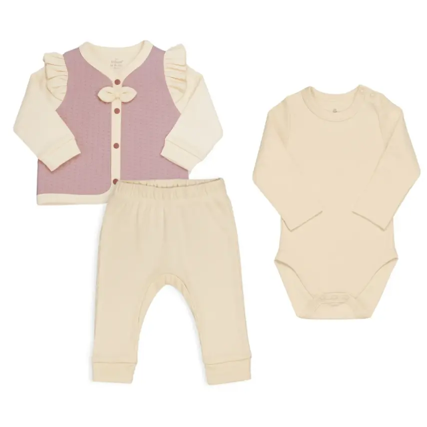 Bistyle 3lü Takım Princess Ekru - Gül Kurusu - 6