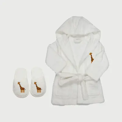 Bistyle Bebek Bornoz Luluco Graffe And Fox Ekru Unisex