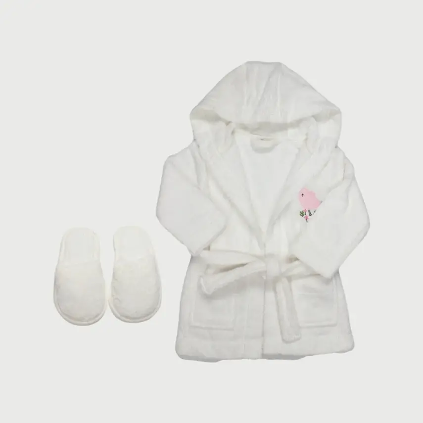 Bistyle Bebek Bornoz Luluco Rabbit And Friends Ekru Unisex - 1
