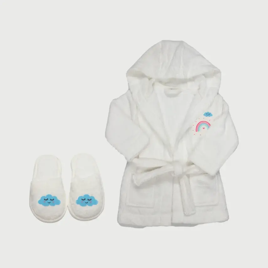 Bistyle Bebek Bornoz Luluco Rainbow Ekru Unisex - 1