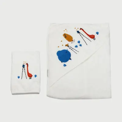 Bistyle Bebek Havlu Luluco Bird And Bear 75x75cm Ekru Unisex