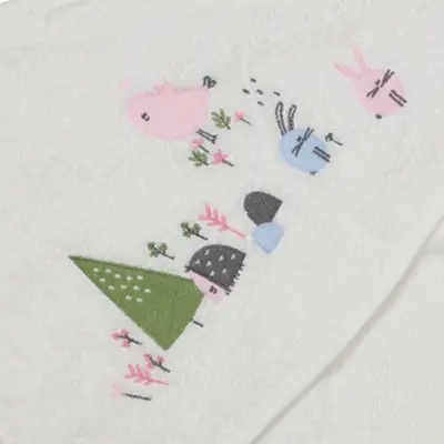 Bistyle Bebek Havlu Luluco Rabbit And Friends 75x75cm Ekru Unisex - 2