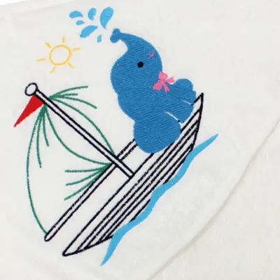 Bistyle Bebek Havlu Luluco Sea And Elephant 75x75cm Ekru Unisex - 2