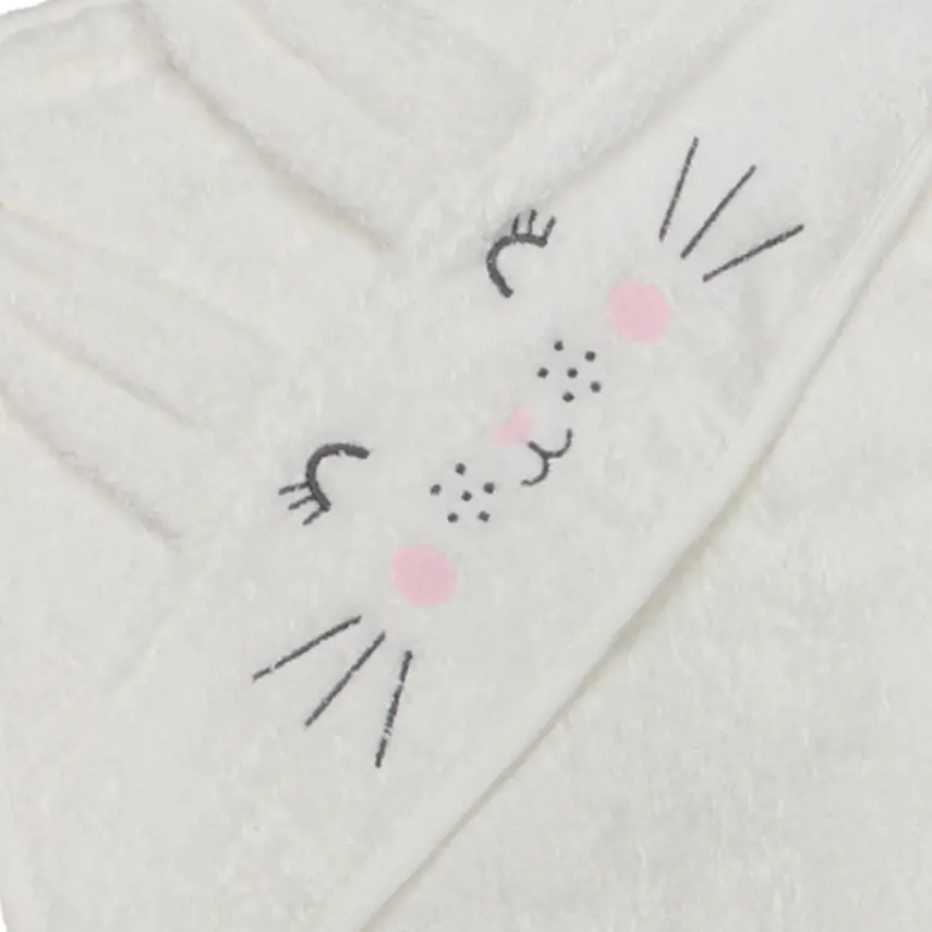 Bistyle Bebek Havlu Luluco Sweet Rabbit 75x75cm Ekru Unisex - 2