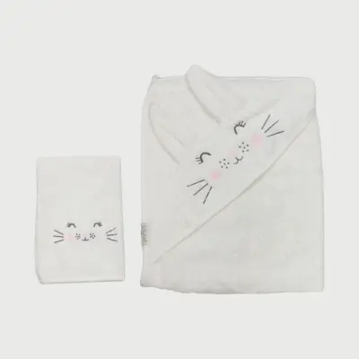 Bistyle Bebek Havlu Luluco Sweet Rabbit 75x75cm Ekru Unisex