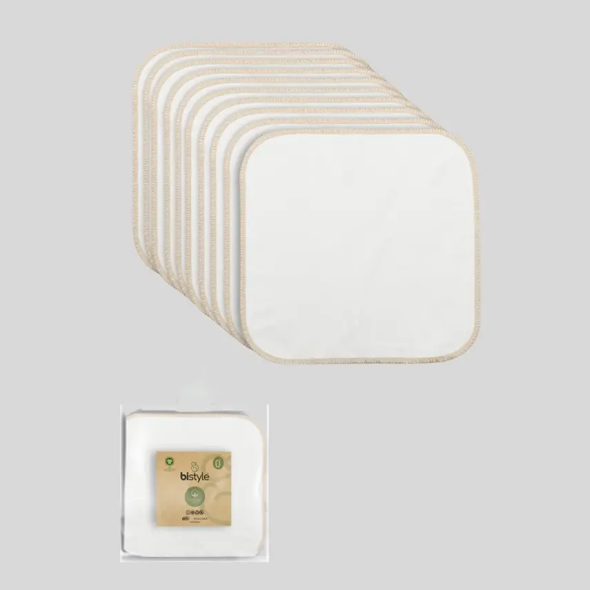 Bistyle Büyük Boy 10lu Bebek Mendil Penye Ekru - 1