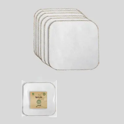 Bistyle Büyük Boy 6lı Bebek Havlu Mendil  Ekru