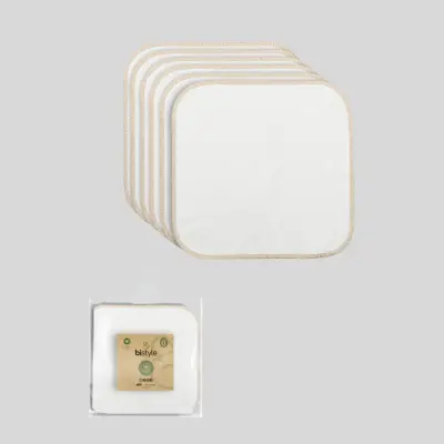 Bistyle Büyük Boy 6lı Bebek Penye Mendil  Ekru