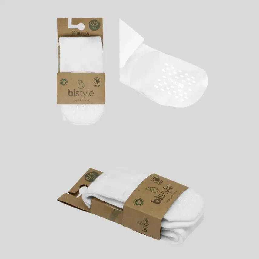 Bistyle Çorap Külotlu Kaymaz Penye Basic Beyaz - 8