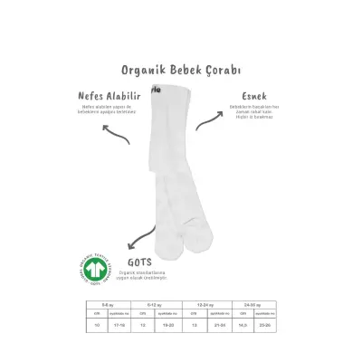 Bistyle Çorap Külotlu Kaymaz Penye Basic Beyaz - 9