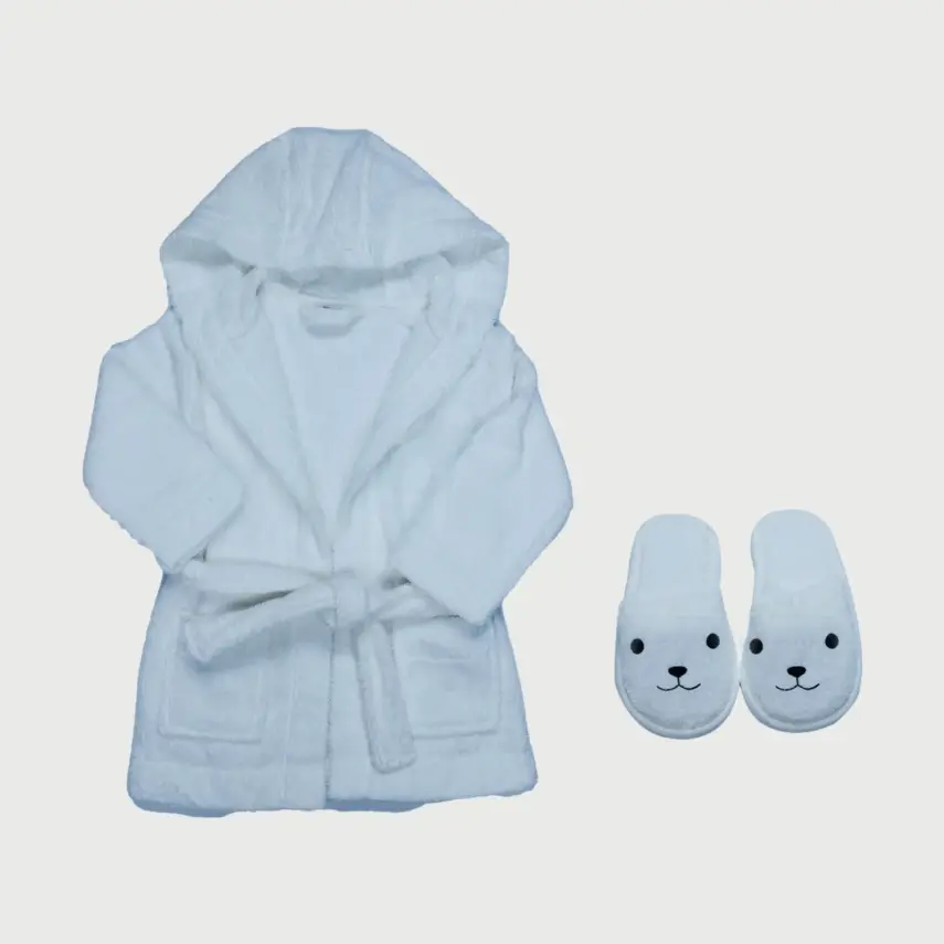 Bistyle Erkek Bebek Bornoz Luluco Bear Mavi - 1