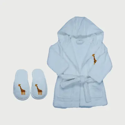 Bistyle Erkek Bebek Bornoz Luluco Graffe And Fox Mavi