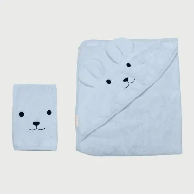 Bistyle Erkek Bebek Havlu Luluco Bear 75x75cm Mavi