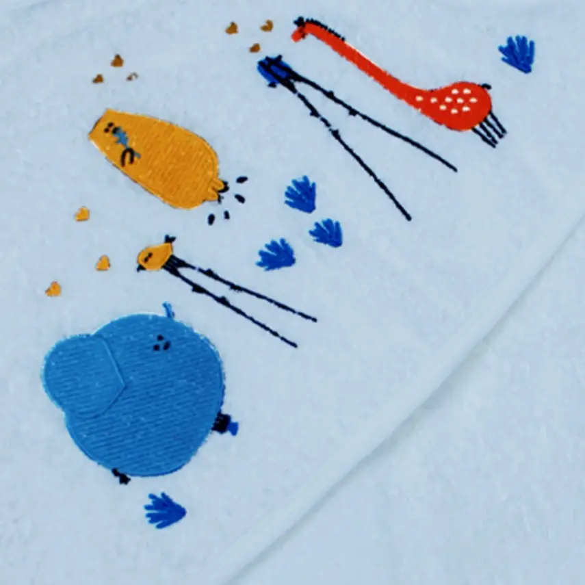 Bistyle Erkek Bebek Havlu Luluco Bird And Bear 75x75cm Mavi - 2