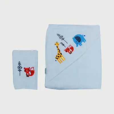 Bistyle Erkek Bebek Havlu Luluco Graffe And Fox 75x75cm Mavi