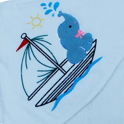 Bistyle Erkek Bebek Havlu Luluco Sea And Elephant 75x75cm Mavi - 2