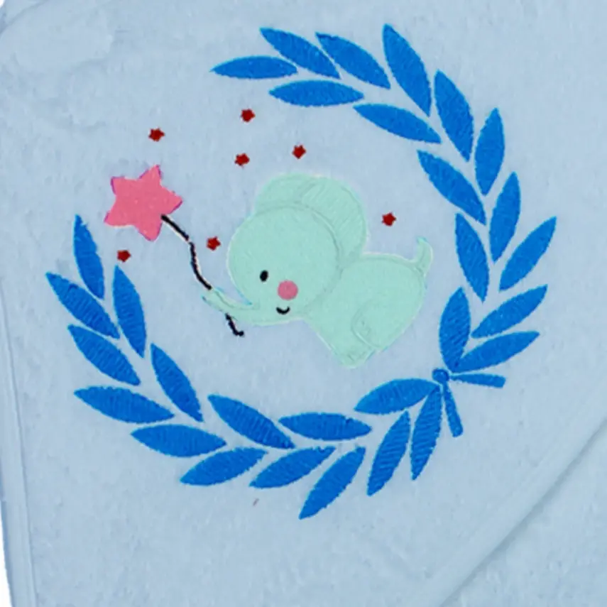 Bistyle Erkek Bebek Havlu Luluco Stars And Elephant 75x75cm Mavi - 2